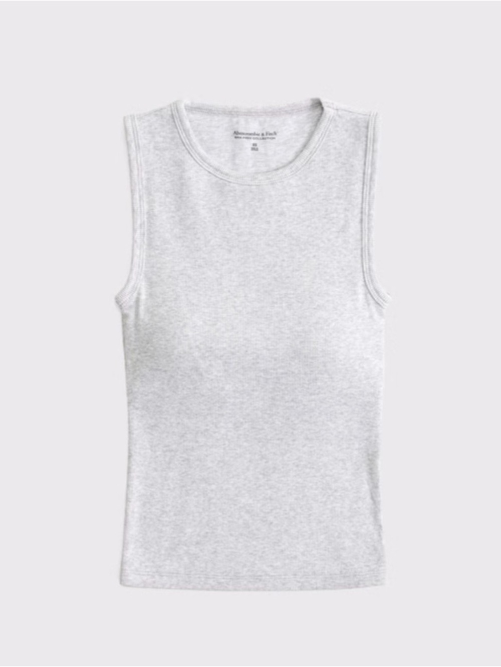 Abercrombie & Fitch Women's Light Heather Gray Bra-Free Ribbed Tank